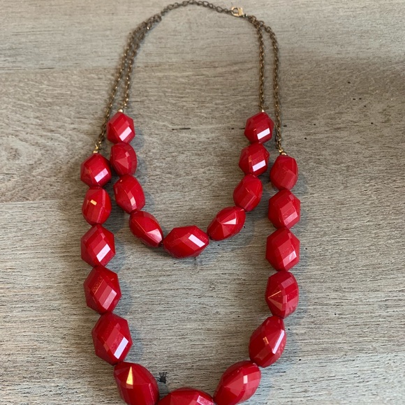 BOGO 🌹Gorgeous Red Double-Layered Necklace🌹 - Picture 2 of 2